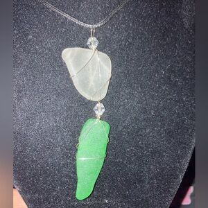 #102 handmade hanging seaglass necklace
